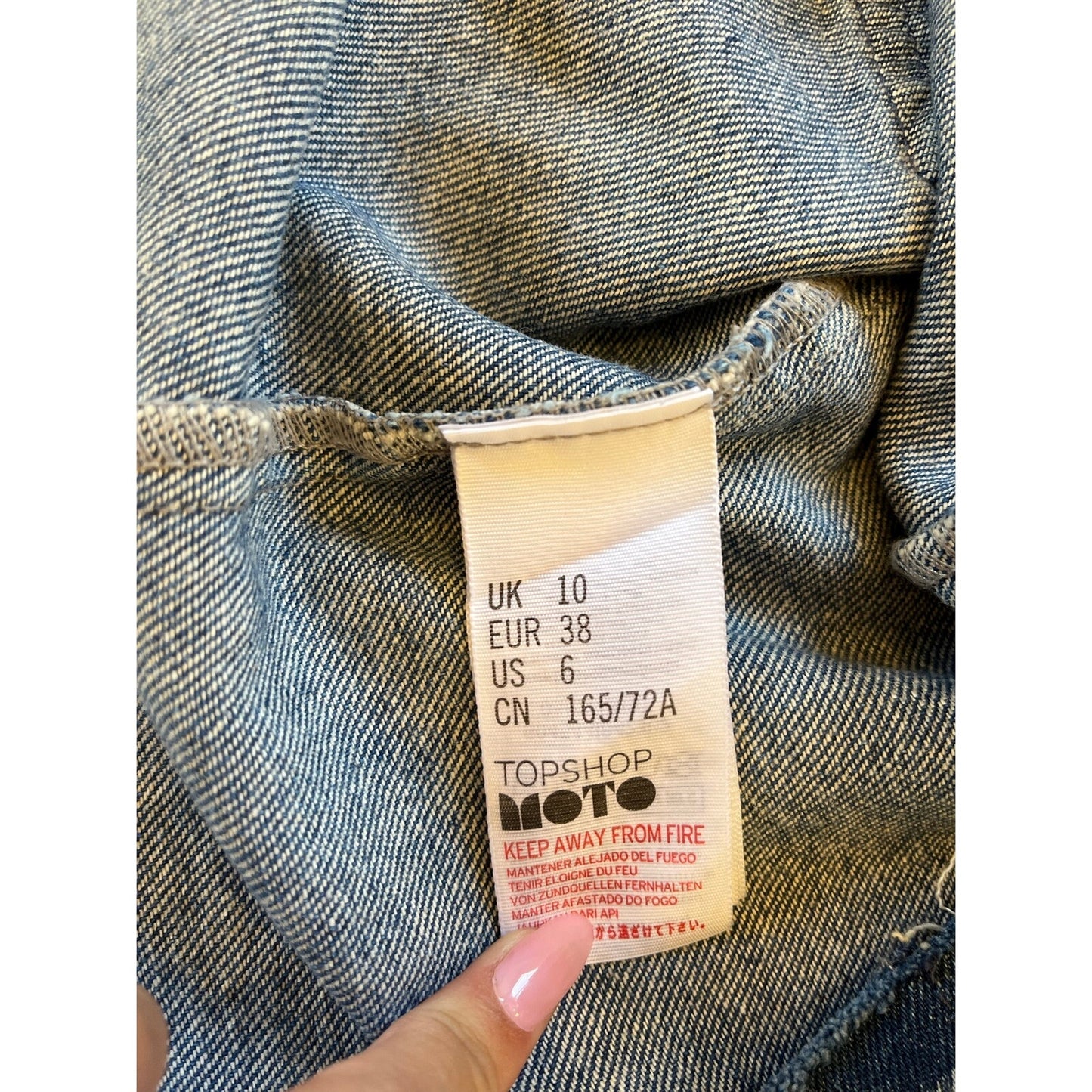 Topshop Moto Plaid Denim Mini Skirt US 6