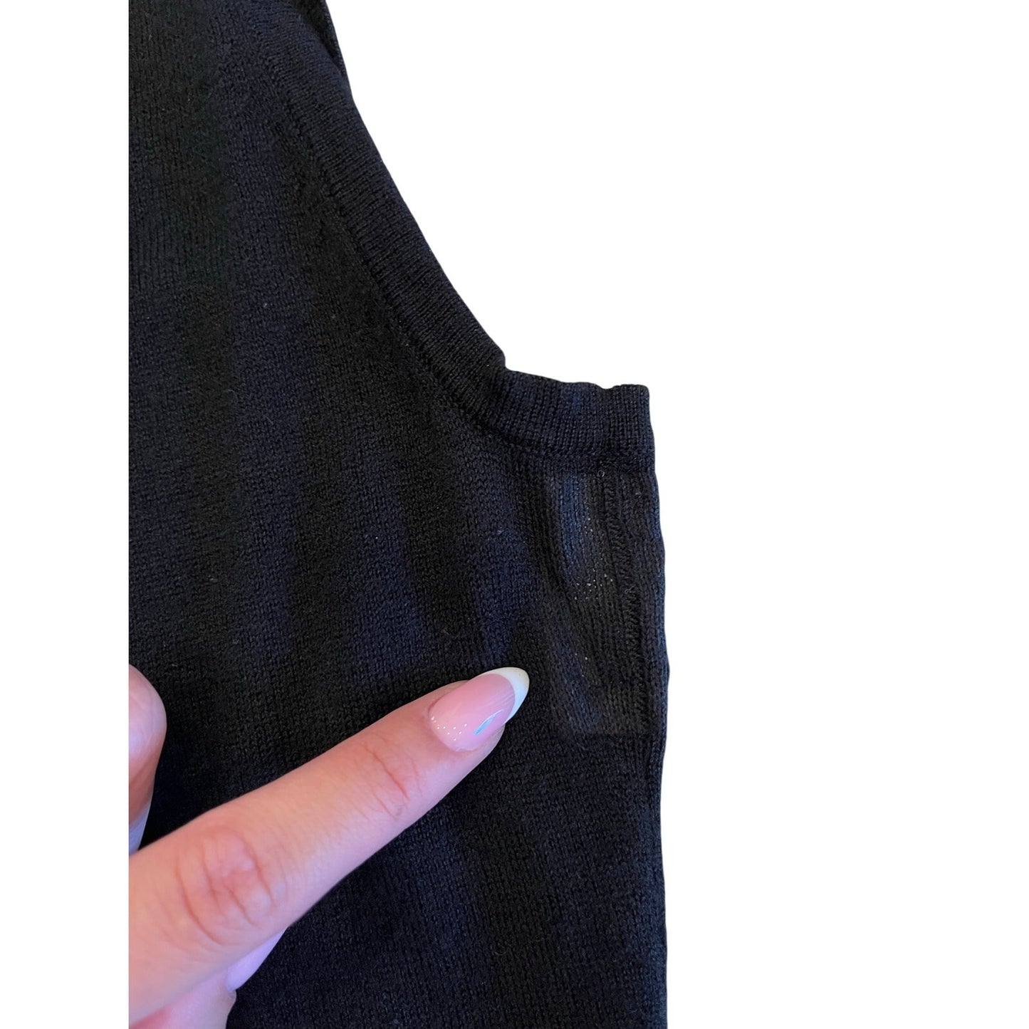 Neiman Marcus Cashmere Collection XS Black Sleeveless Knit Tank Top