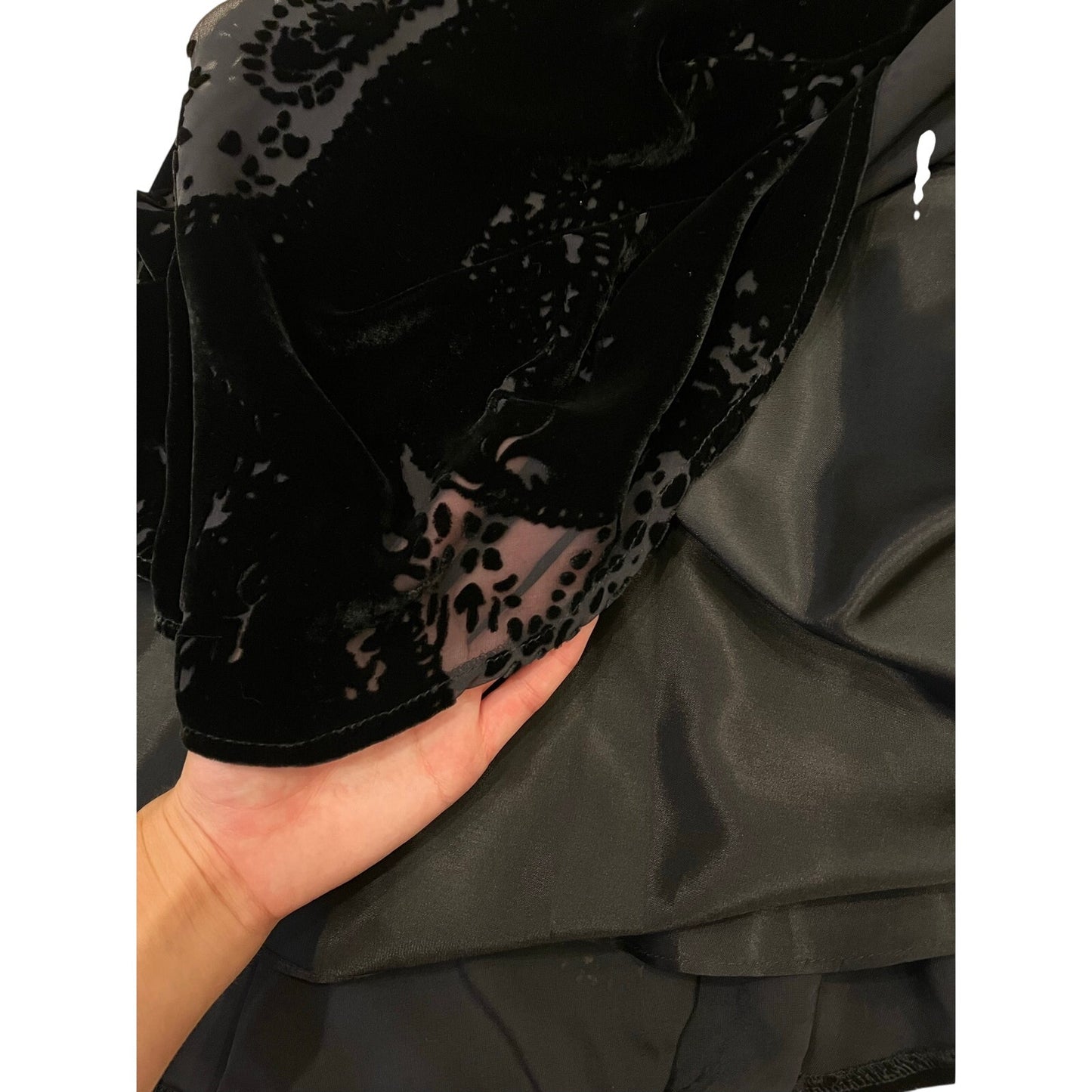 A.B.S. Allen Schwartz Black Velvet Burnout Dress Size 8