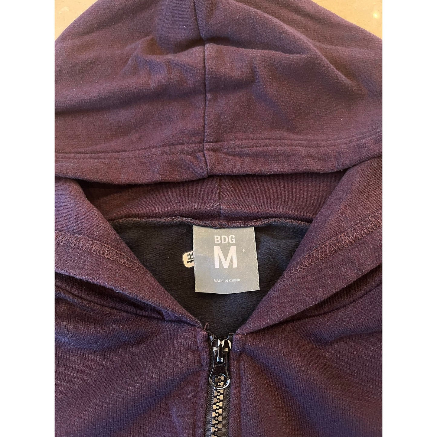 BDG Urban Outfitters Jacket Medium Plum Purple Full Zip Fleece Lined Sweatshirt