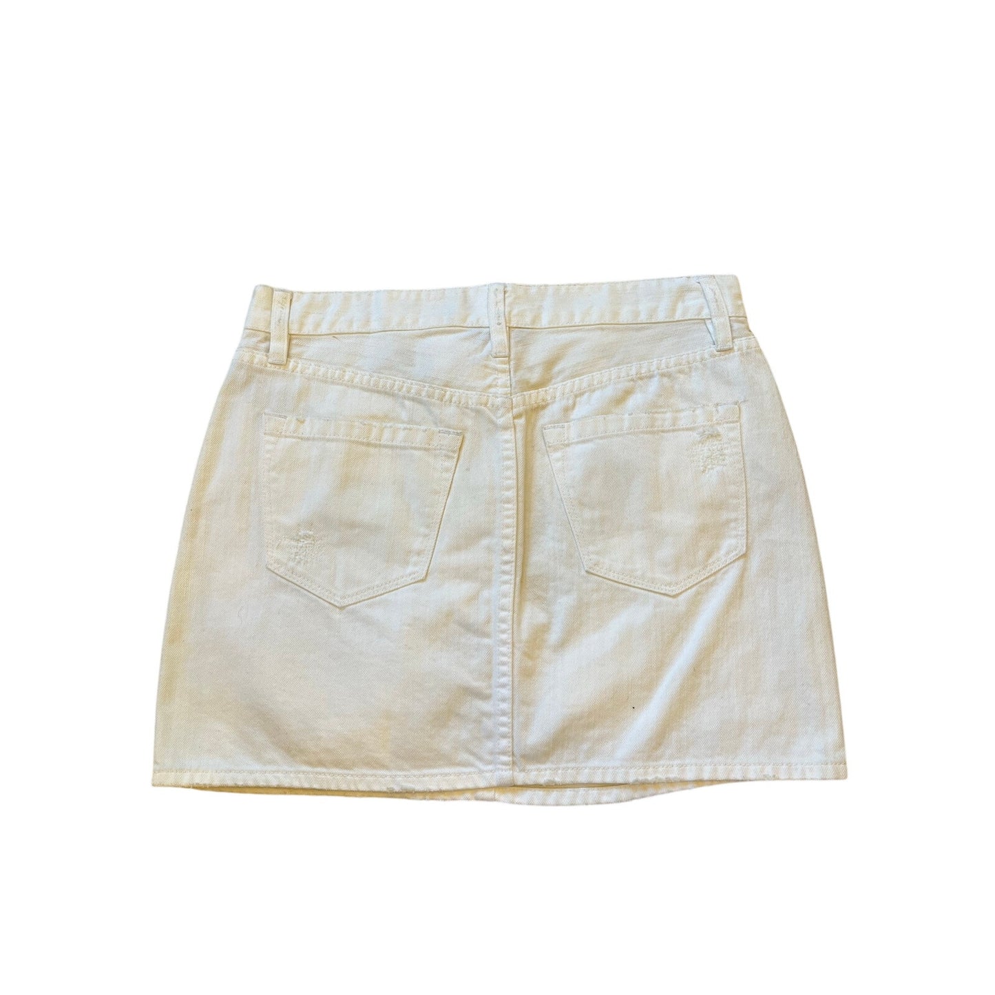 J.Crew White Distressed Denim Mini Skirt Size 2