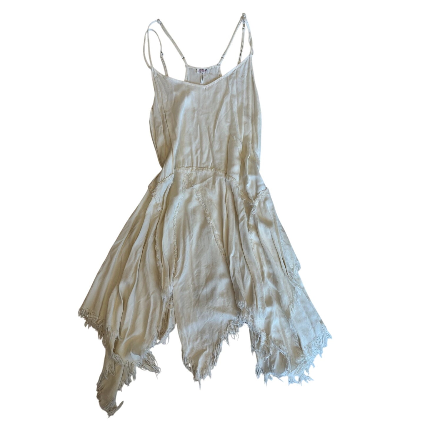 Free People 2 Piece Embellished Mesh Overlay Dress & Ivory Slip Dress Boho M