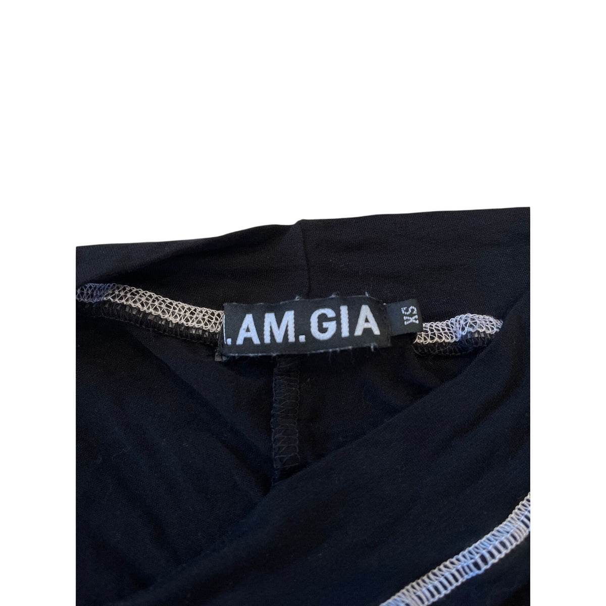 I.AM.GIA Black Pink Logo Low Rise Flare Pants Size XS