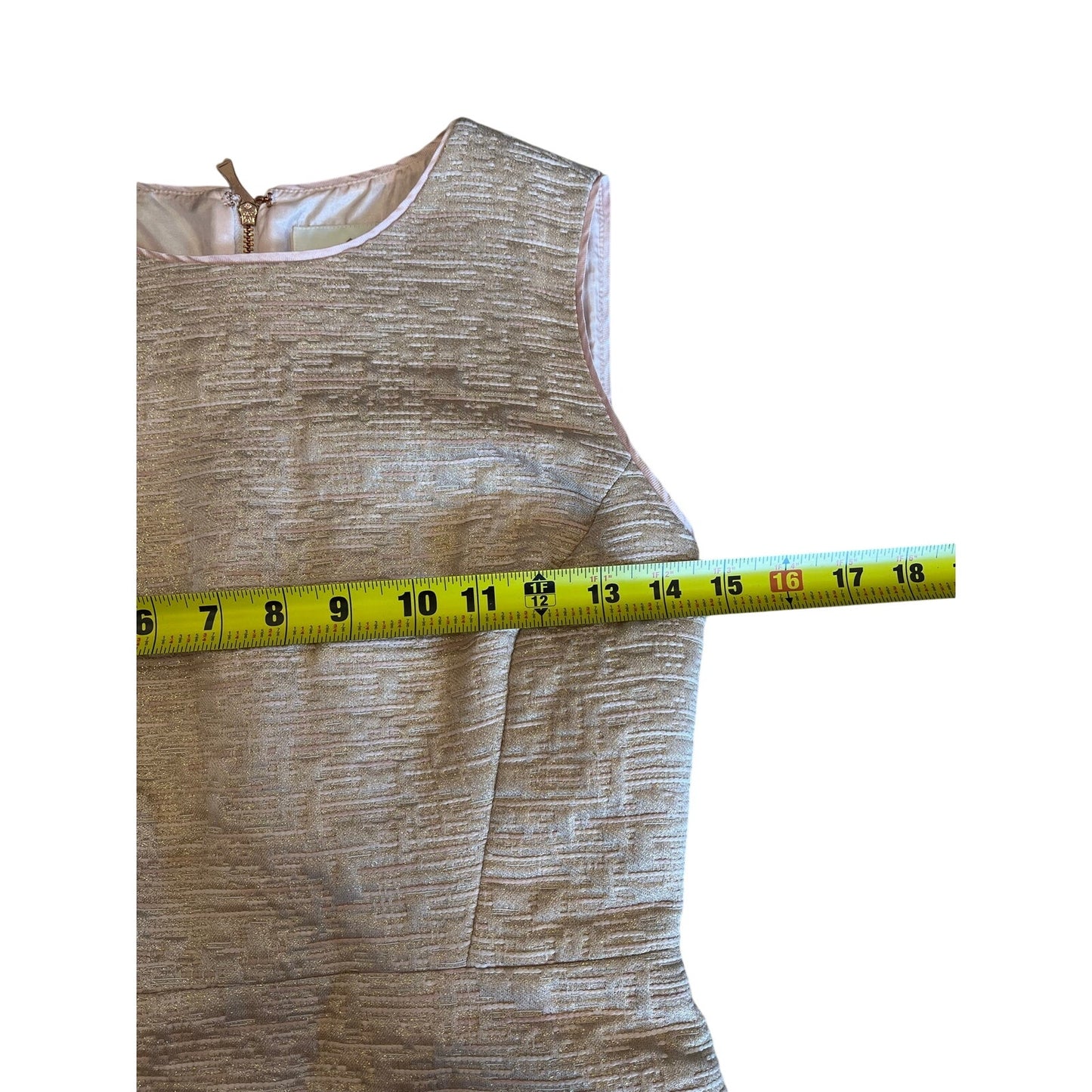 Kate Spade New York Blush Pink Metallic Sheath Dress Size 0 Sleeveless Cocktail