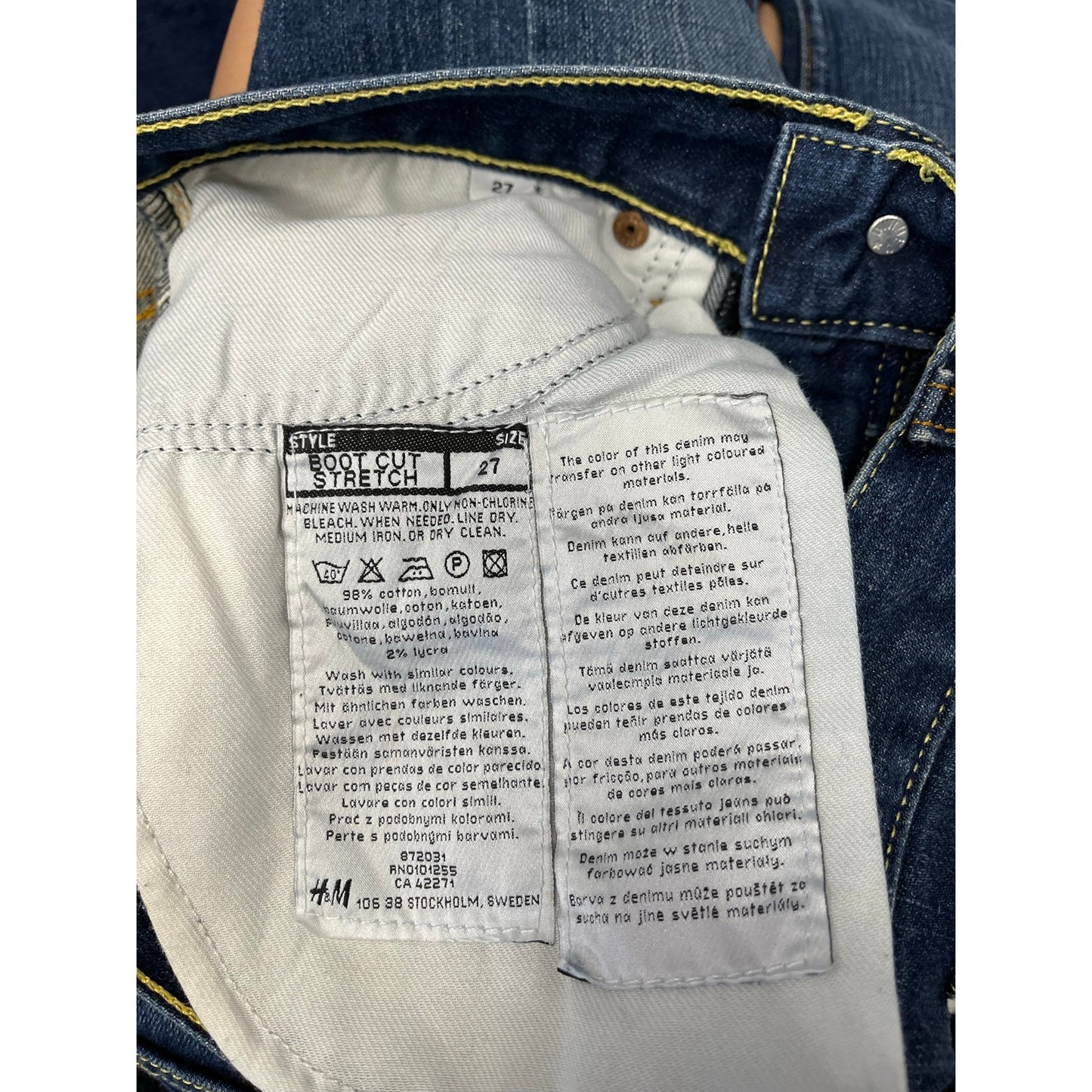 Y2K H&M Divided Boot Cut Stretch Jeans Women's Size 27 Blue Medium Wash 2000s