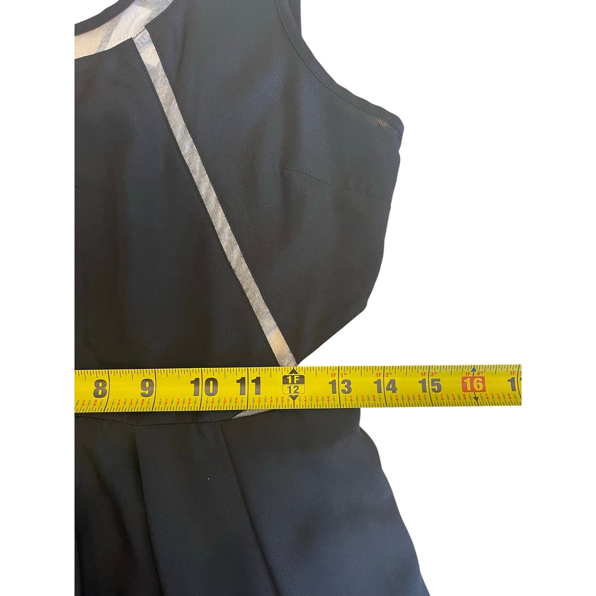 Jealous Tomato Black Gray Fit & Flare Dress Size S Sheer Trim Party Cocktail