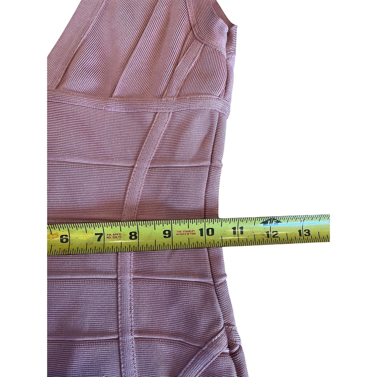 House of CB Jenna Nude Pink Bandage Bodycon Mini Dress XS Deep V Discontinued