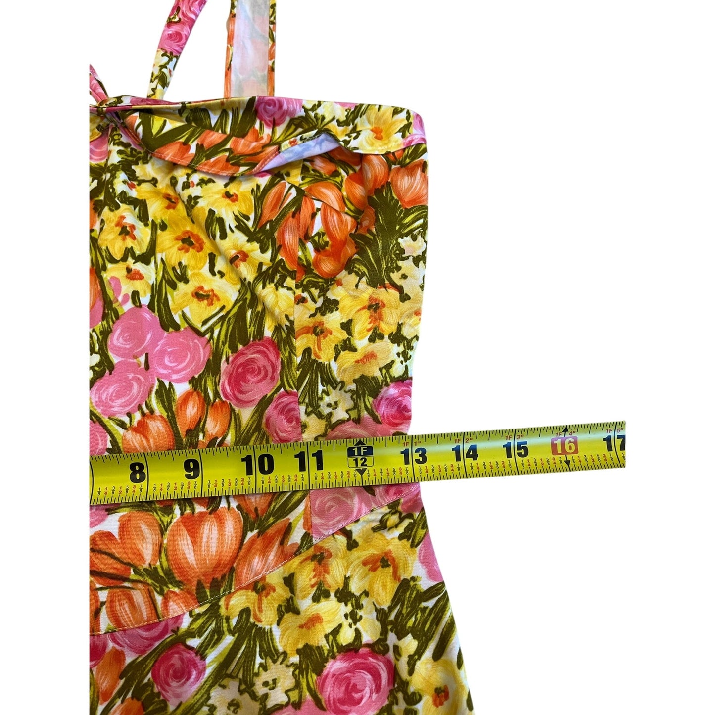 Barneys New York Made in Italy Floral Cotton Sundress Pink Yellow Orange Size 6