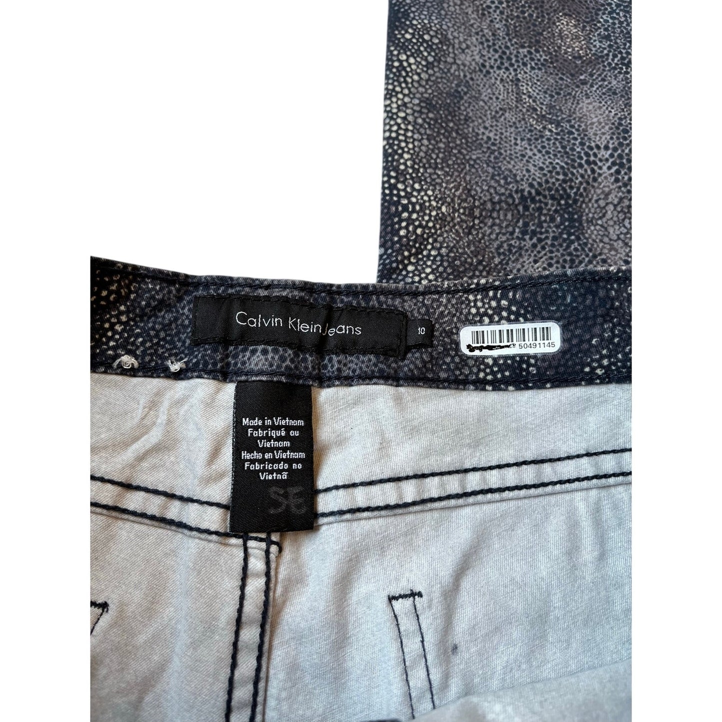 Calvin Klein Snakeskin Print Jeans 10