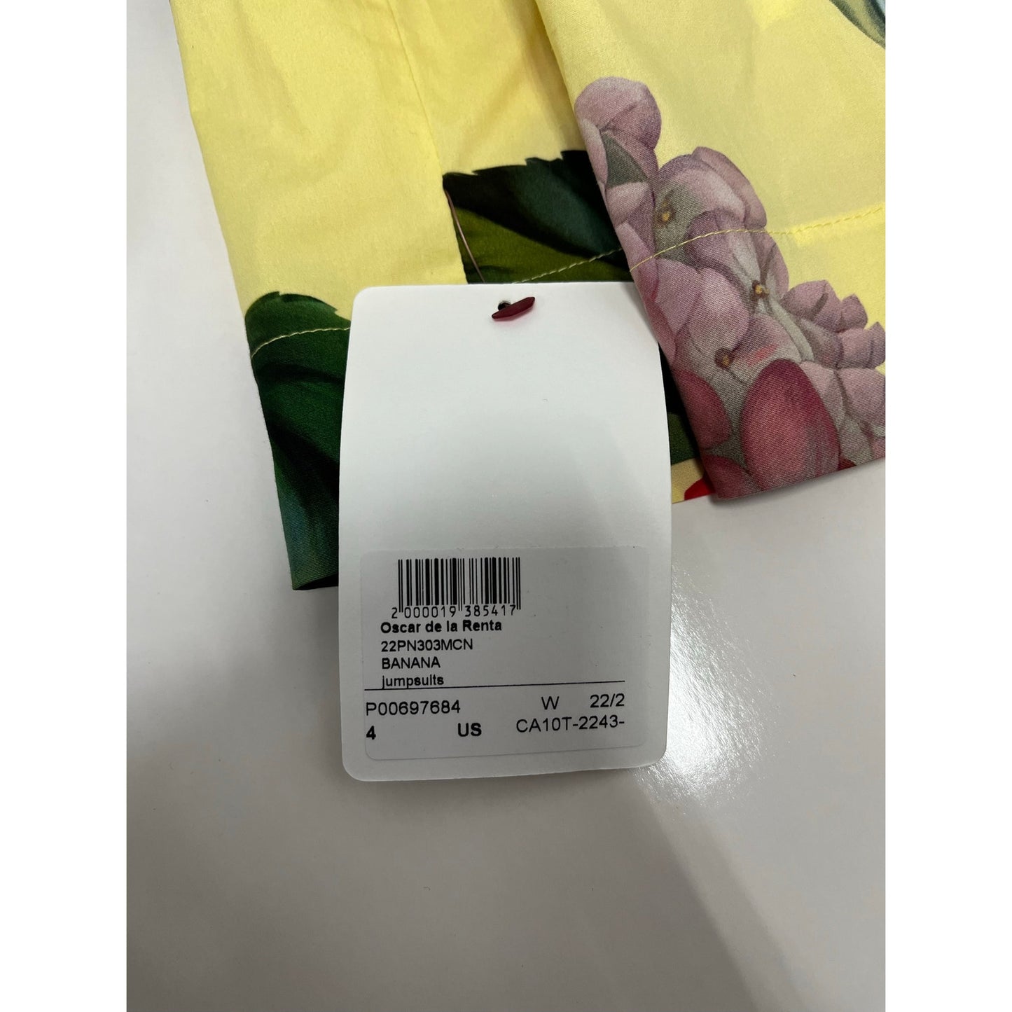 NWT Oscar de la Renta Floral Botanical Cotton Blend Jumpsuit Size 4 $2890 Retail