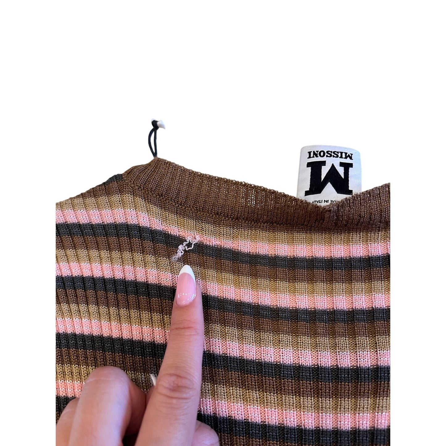 M Missoni Merino Wool Striped Knit Midi Maxi Dress Made in Italy