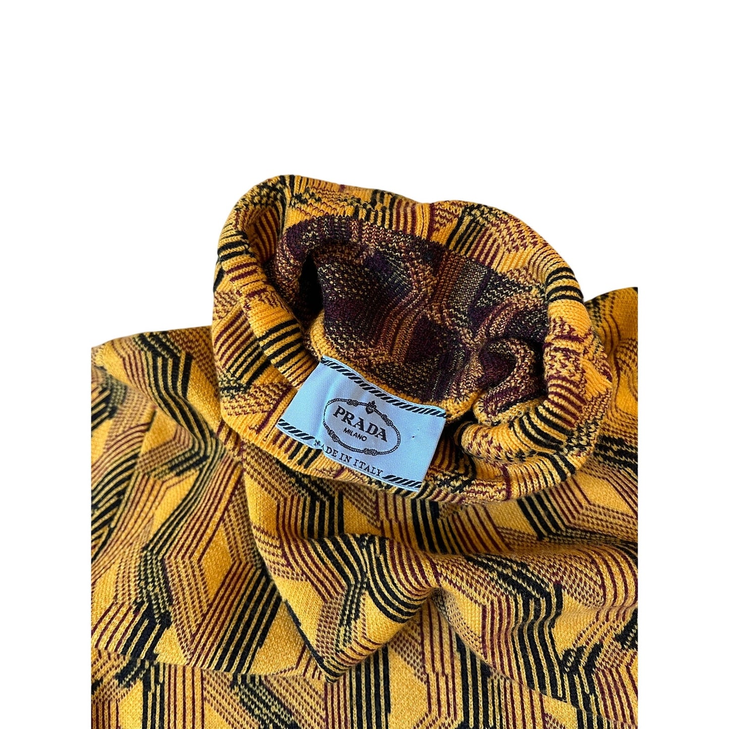 prada wool jacquard turtleneck sz 36