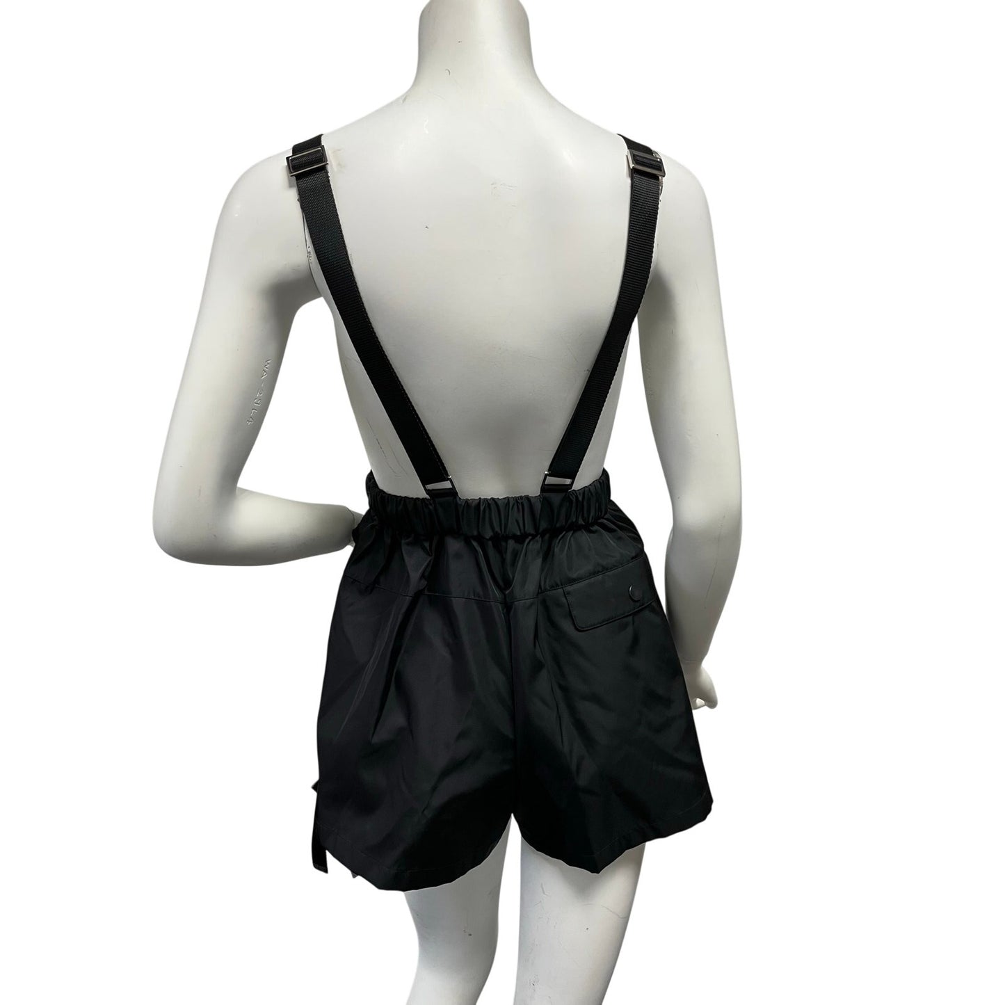 Authentic Prada Re-Nylon Triangle Logo Overall ShortsRomper Black Size S NWT