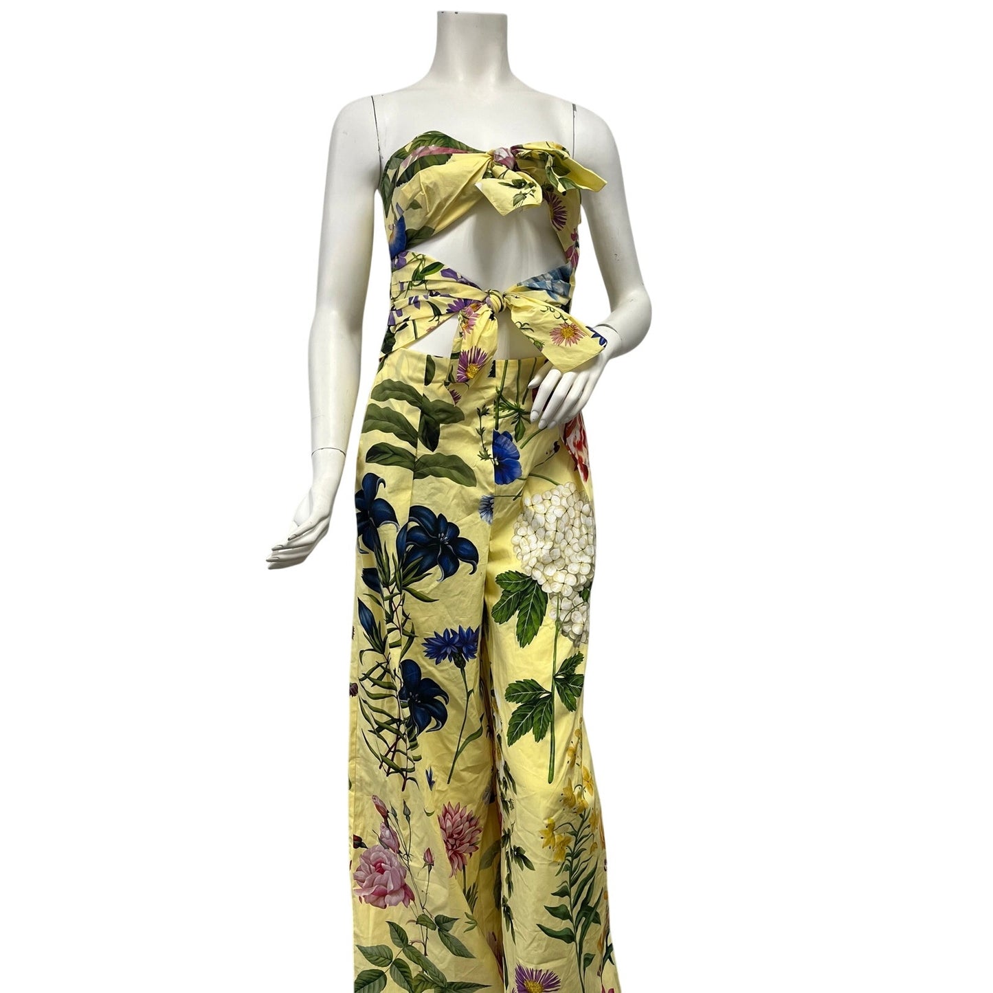 NWT Oscar de la Renta Floral Botanical Cotton Blend Jumpsuit Size 4 $2890 Retail