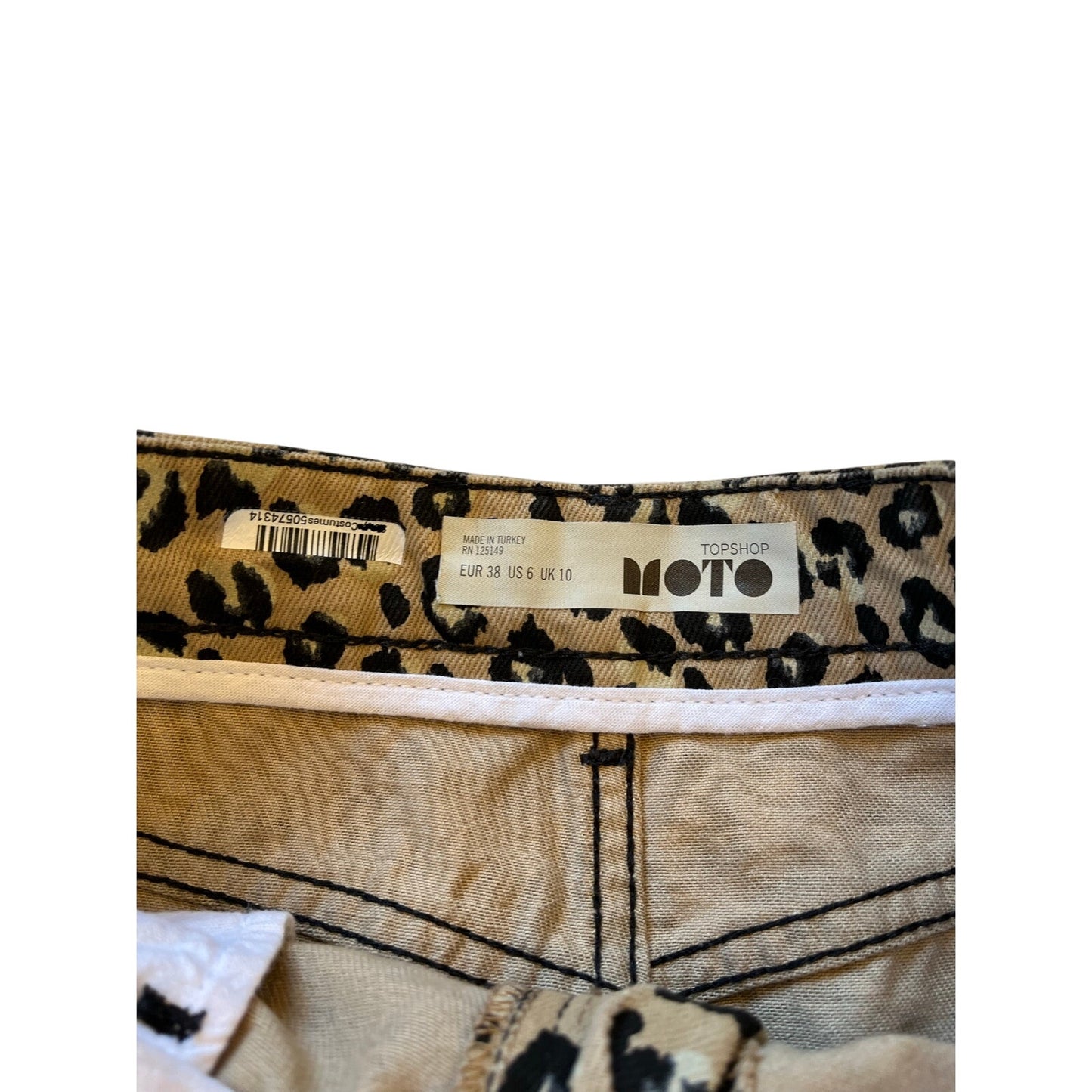 Topshop Moto Leopard Print Zip Mini Skirt 6