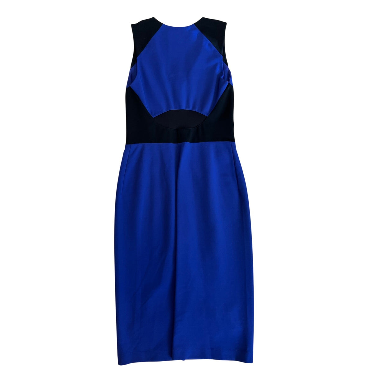 Lida Baday Blue Black Colorblock Sheath Midi Dress Size S/P