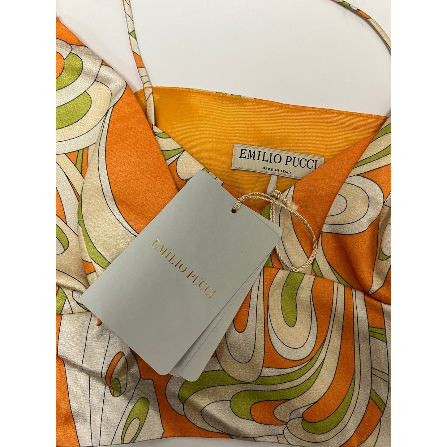 NWT Emilio Pucci Printed Crop Tank Top Made in Italy Signature Designer Print