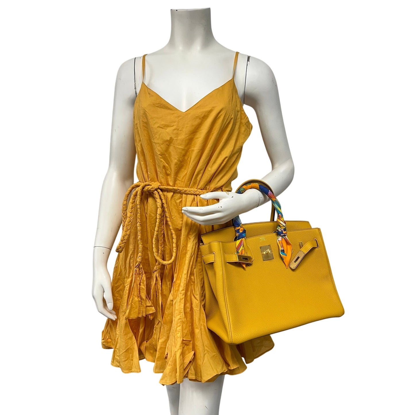 NWT RHODE Casey Dress Sorbet Yellow Mini Dress Size Small