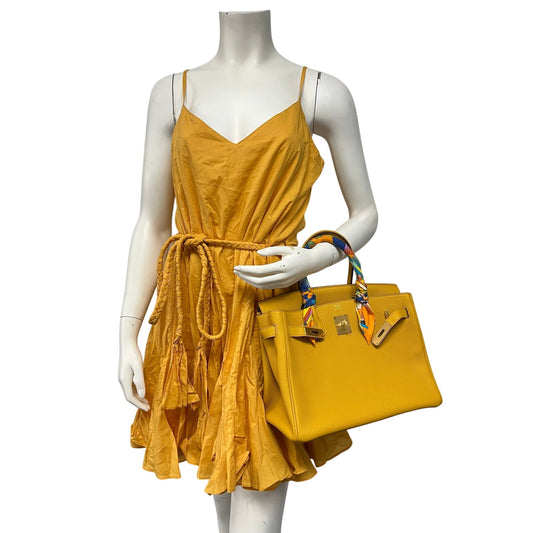 NWT RHODE Casey Dress Sorbet Yellow Mini Dress Size Small