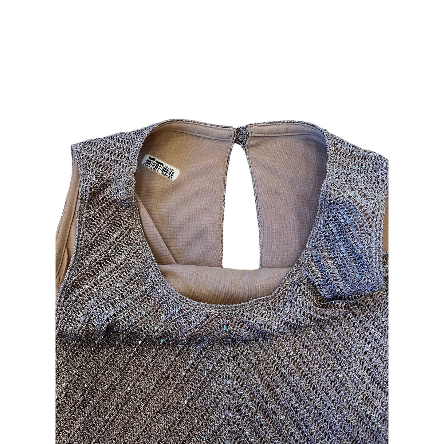 crochet beaded sleeveless evening top