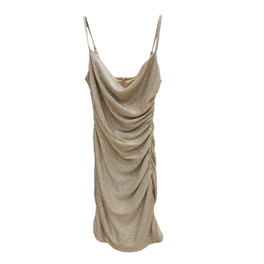 Laundry by Shelli Segal Gold Metallic Ruched Cocktail Dress Size 0