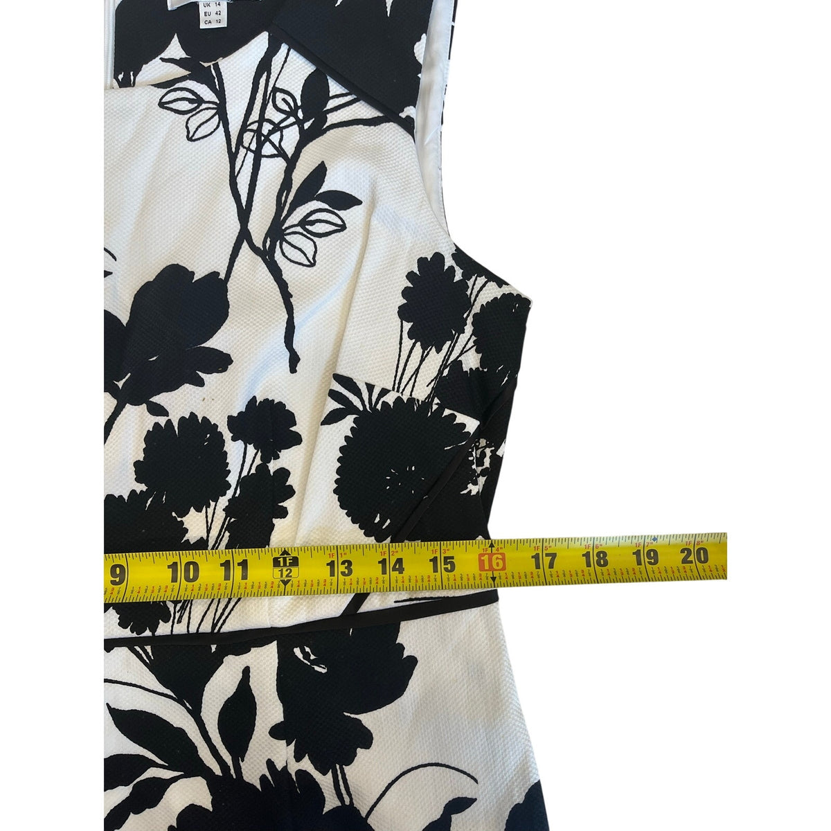 Precis petite floral black and white dress