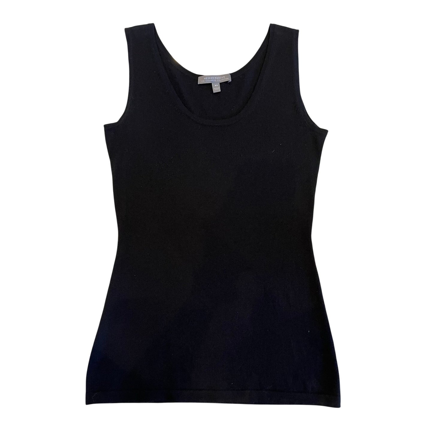 Neiman Marcus Cashmere Collection XS Black Sleeveless Knit Tank Top