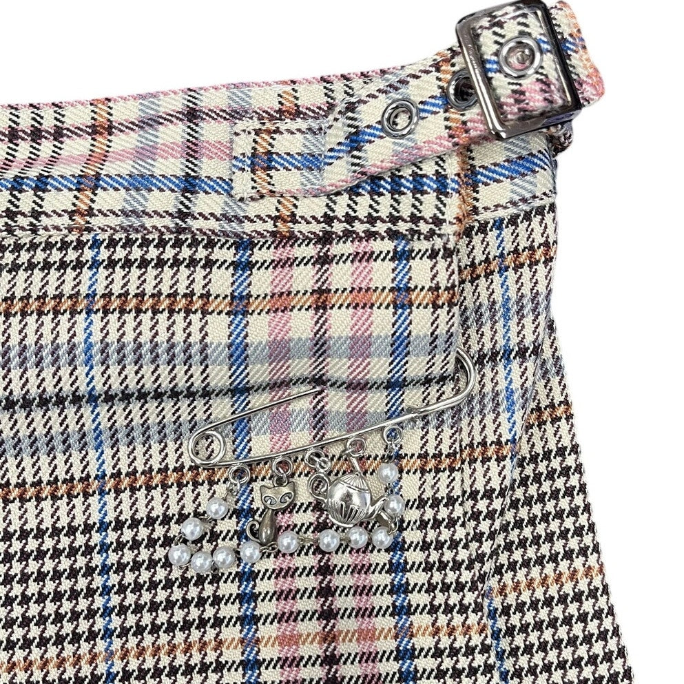 xxs y2k sugar thrillz pleated plaid skirt with charms