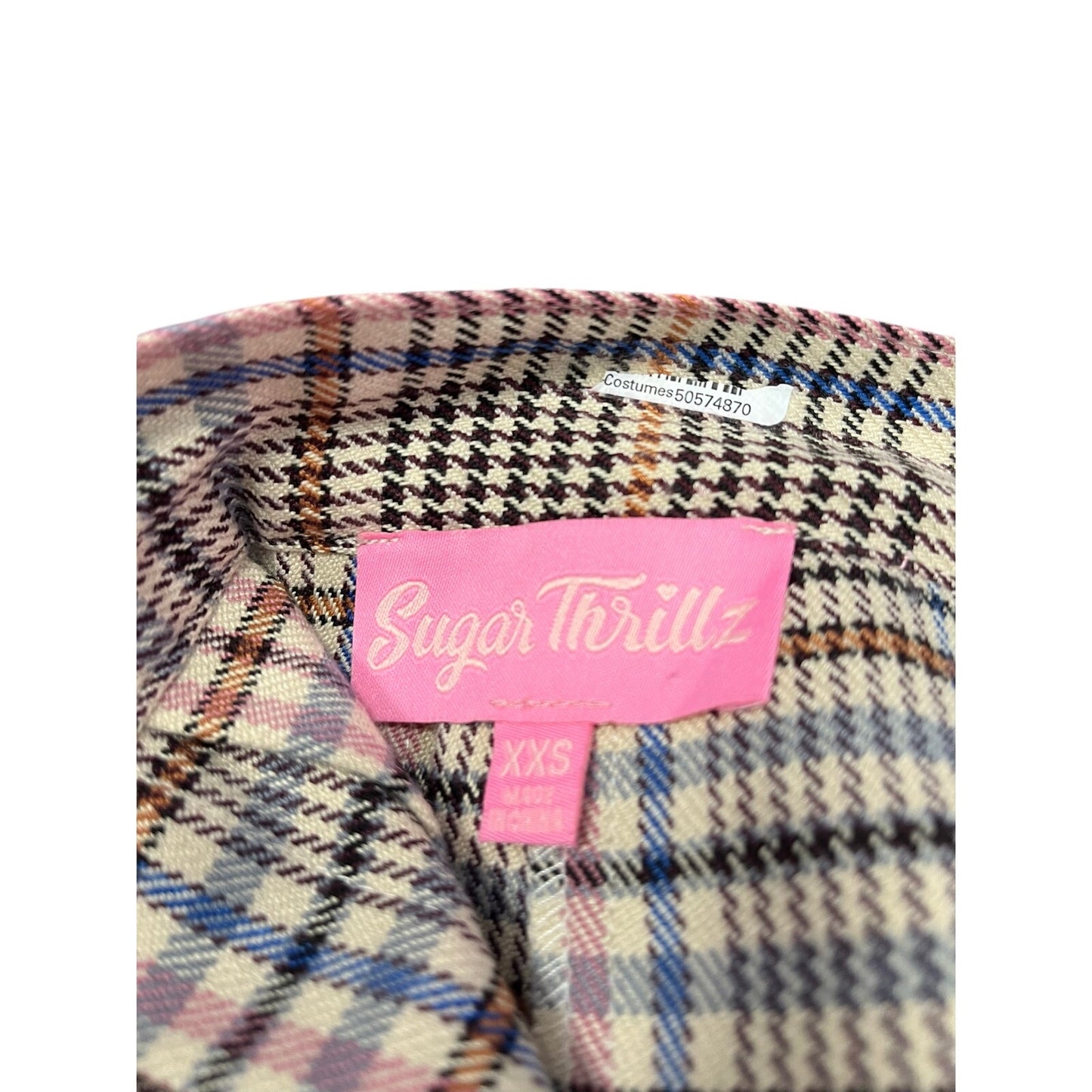 xxs y2k sugar thrillz pleated plaid skirt with charms