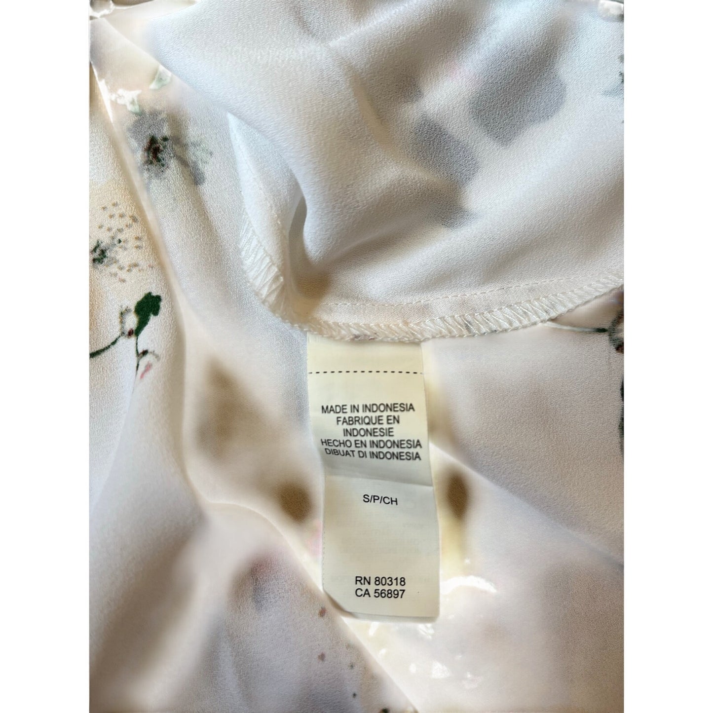 Lucky Brand Floral Sleeveless Blouse White Pink Button Front Top Size Small S