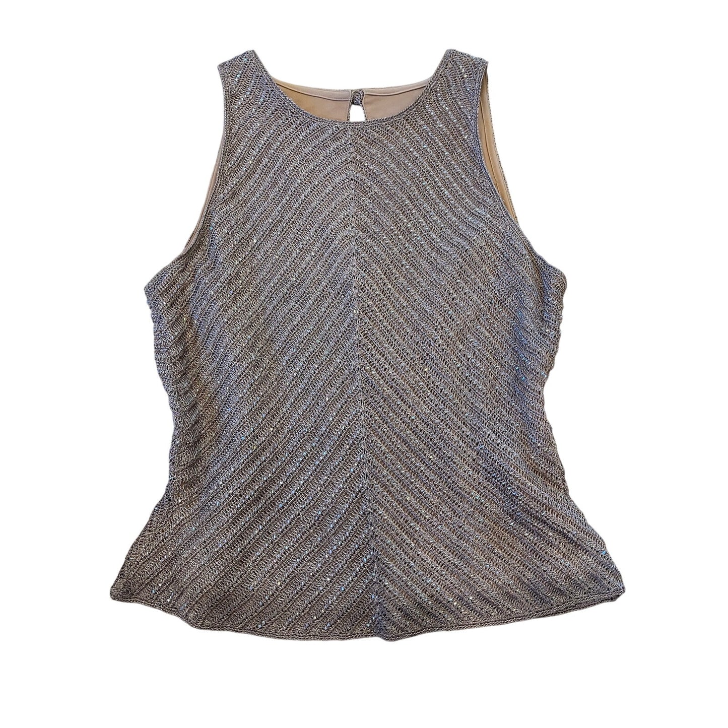 crochet beaded sleeveless evening top