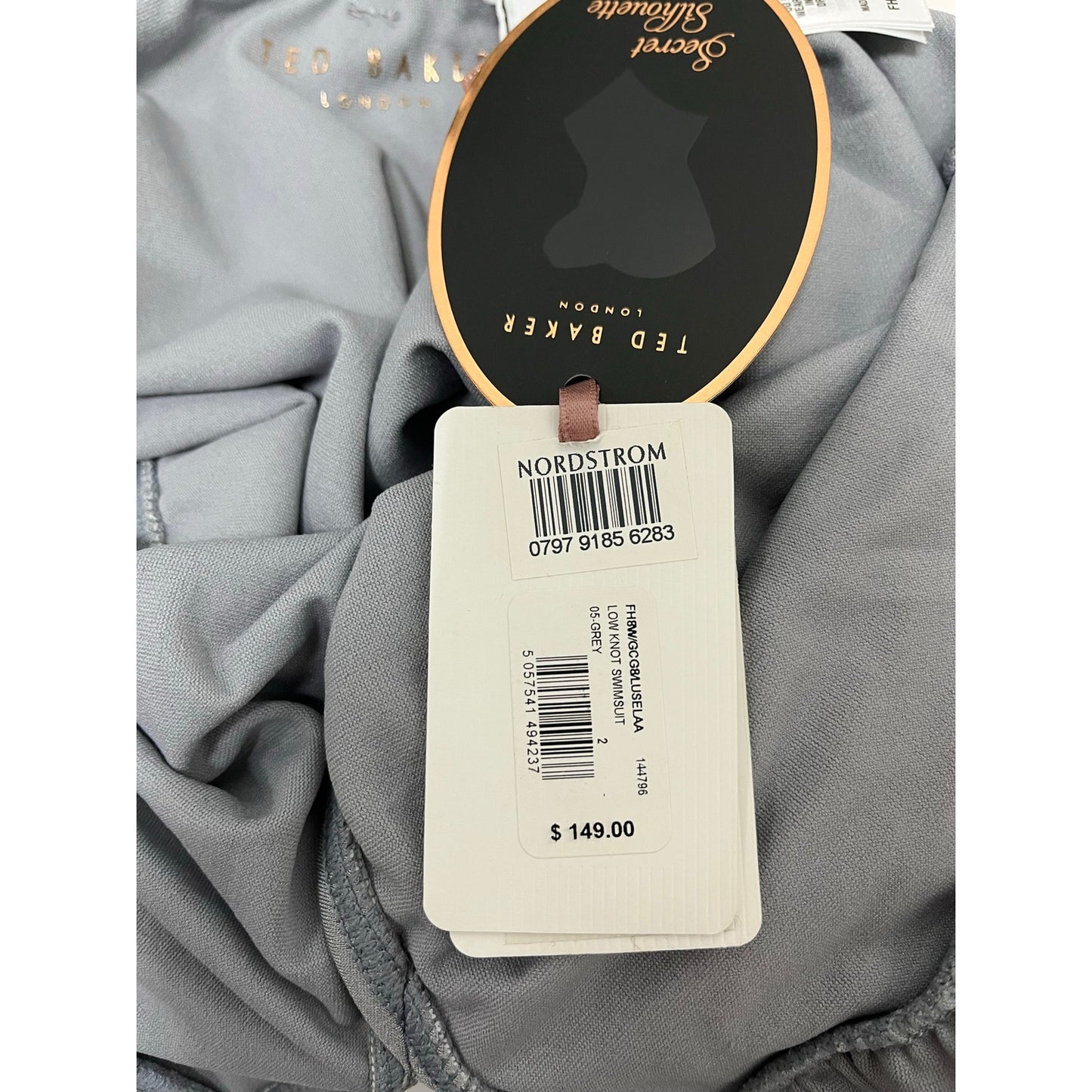 NWT Ted Baker Secret Silhouette Metallic One Piece Swimsuit Shaping Swimwear