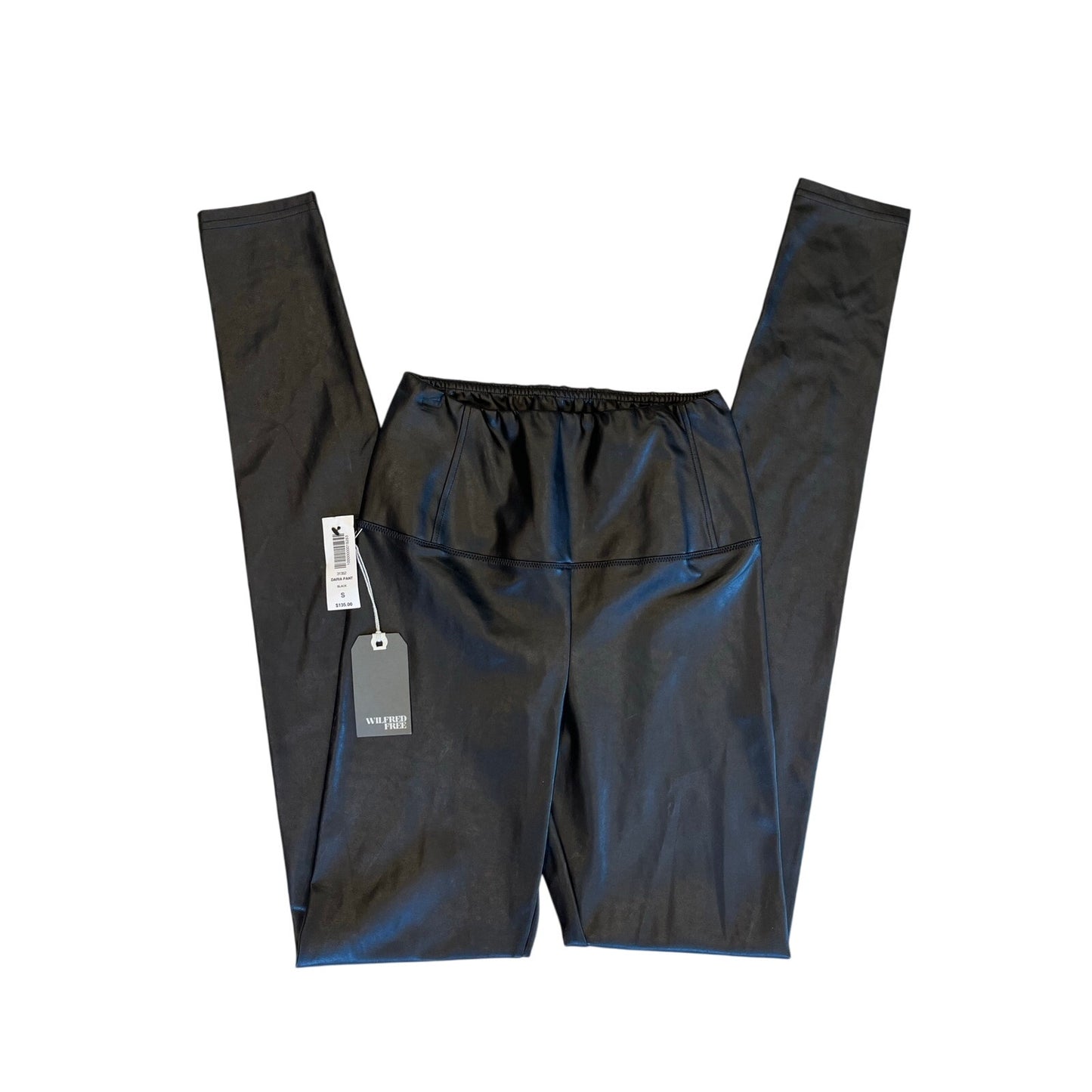 Wilfred Free Daria Pant Black Vegan Leather Leggings Size S NWT $135