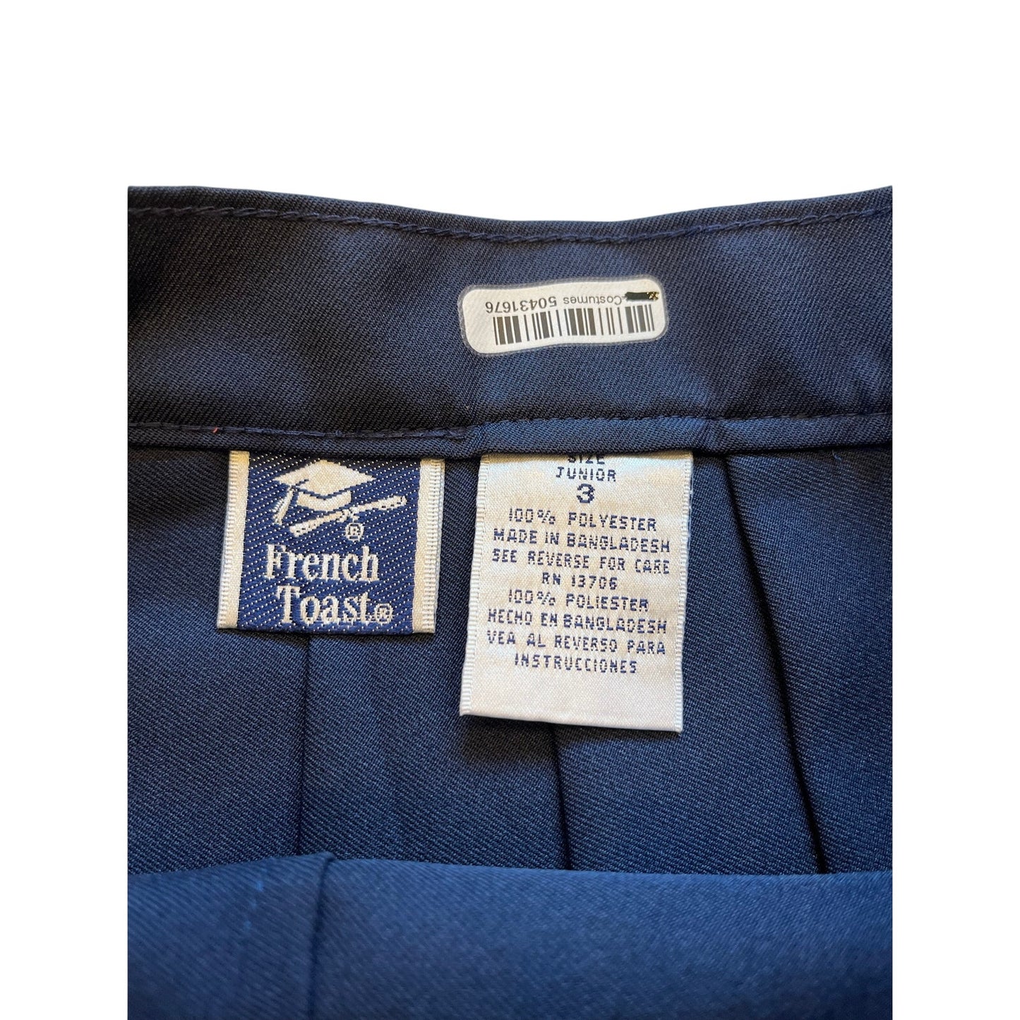 French Toast Navy Pleated skirt Gold Anchor Buttons Junior Size 3