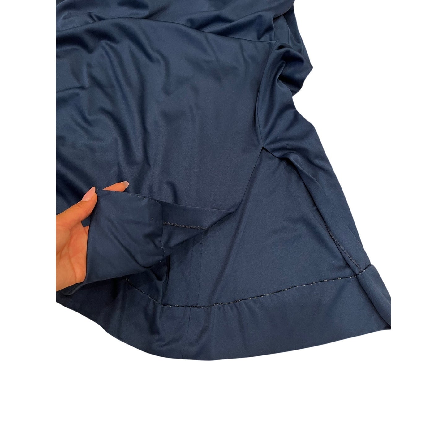 blue satin dress