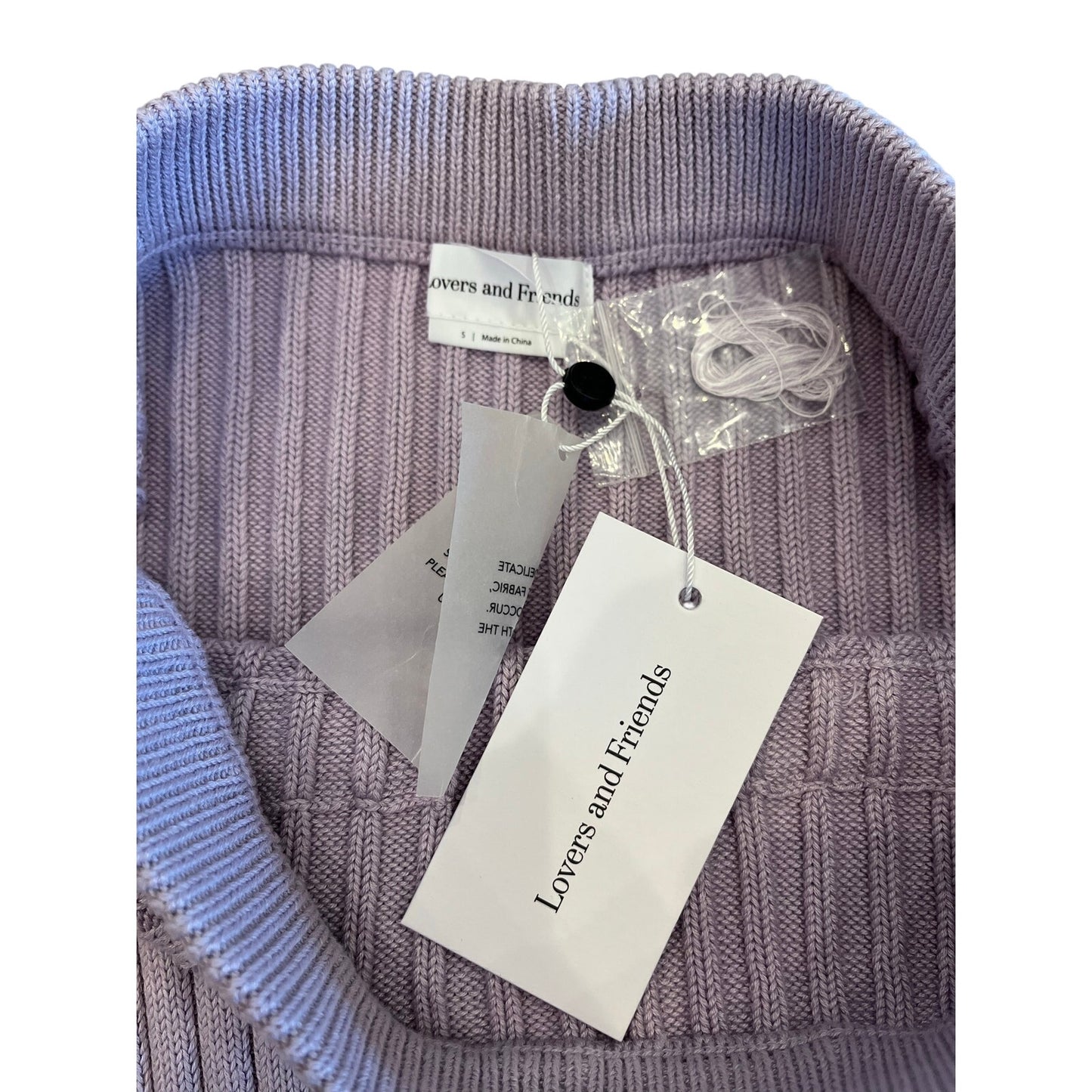 Lovers and Friends Lavender Ribbed Knit Midi Skirt Size S NWT