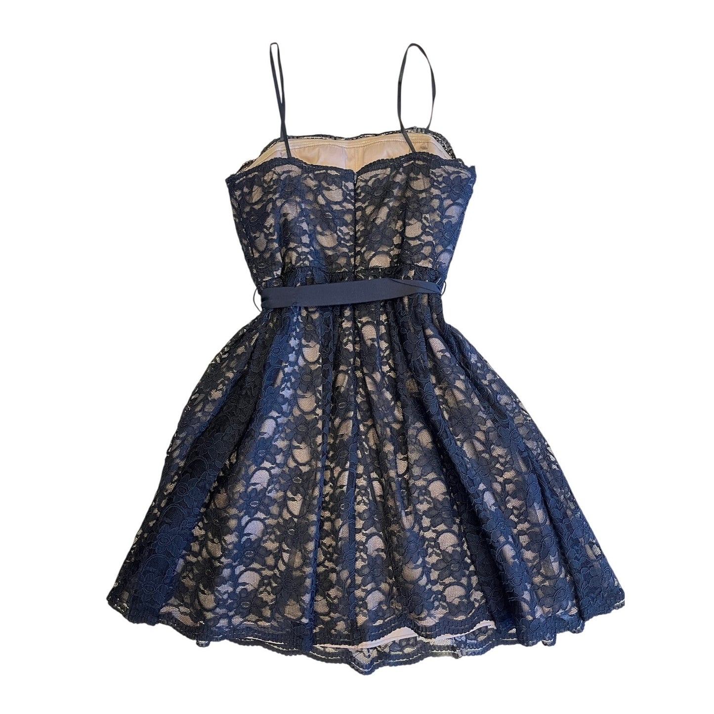 Aidan Mattox Black Lace Fit & Flare Cocktail Dress Size 6