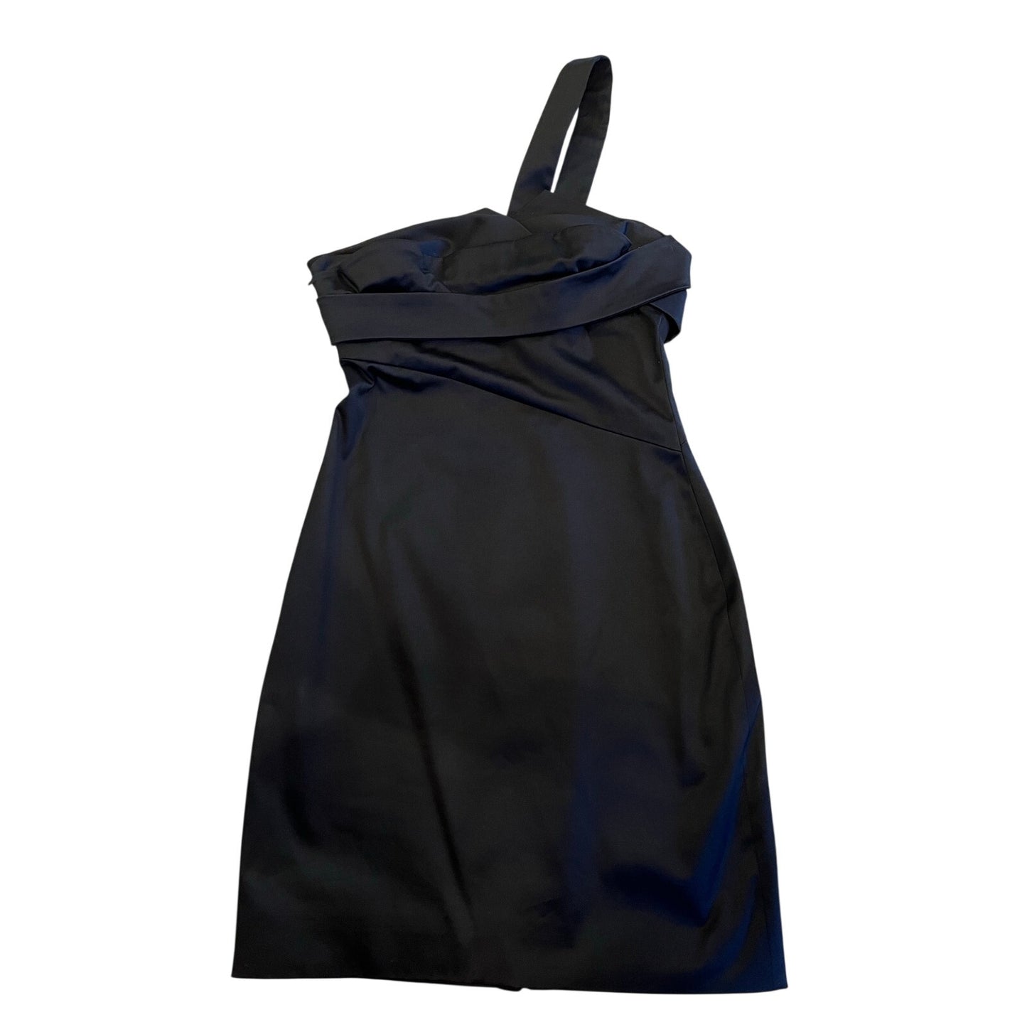 Versace Black Satin One Shoulder Cocktail Dress IT 38 US 2