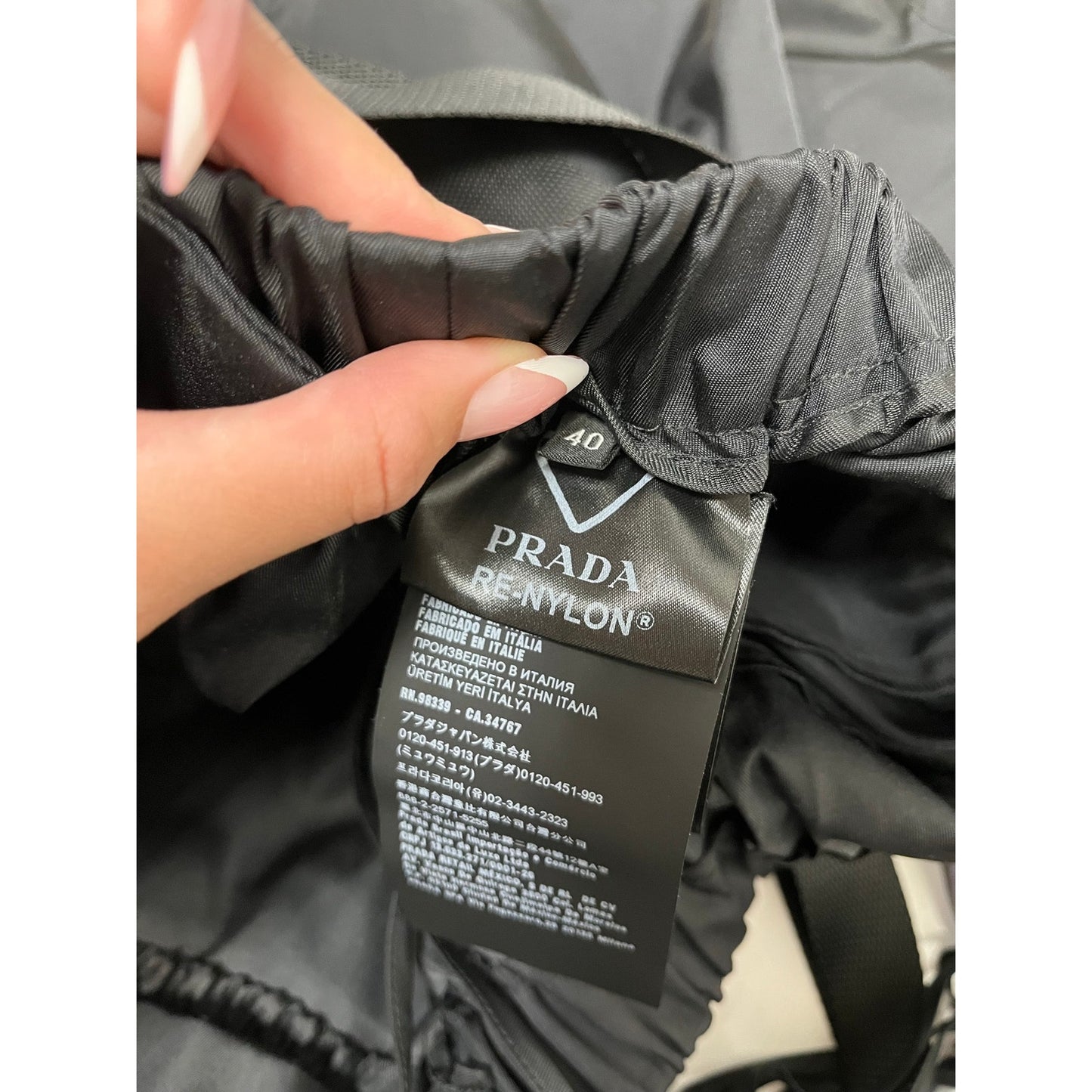 Authentic Prada Re-Nylon Triangle Logo Overall ShortsRomper Black Size S NWT