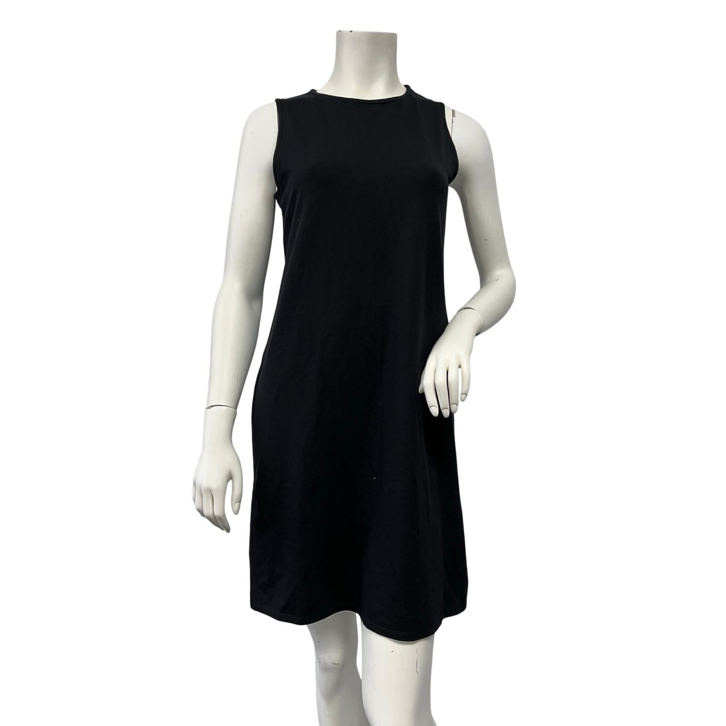 Eileen Fisher Black Sleeveless Dress Organic Cotton Knit
