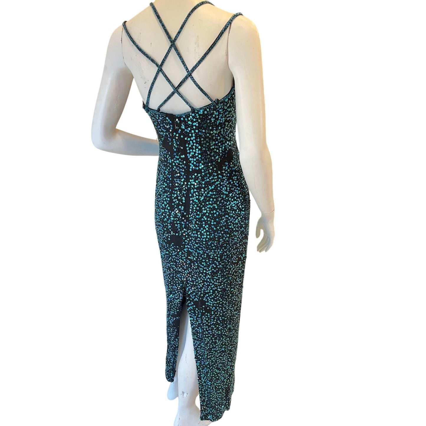 vintage beaded 100% silk dress sz 6