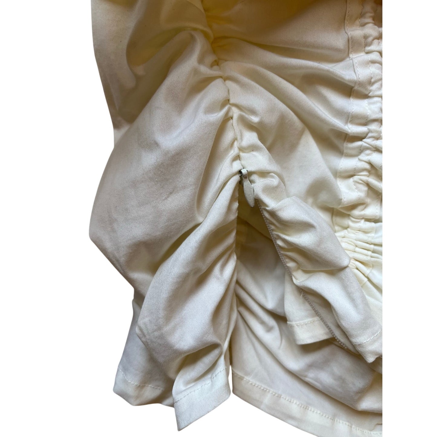 Derek Lam White Ruched Sleeveless V-Neck Stretch Designer Top Blouse Size 8