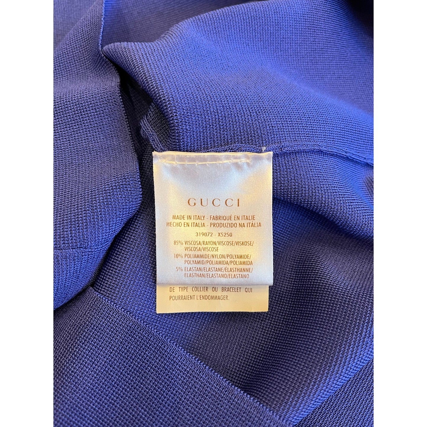 Gucci Blue Knit Sleeveless Mini Dress Tunic XS Made in Italy