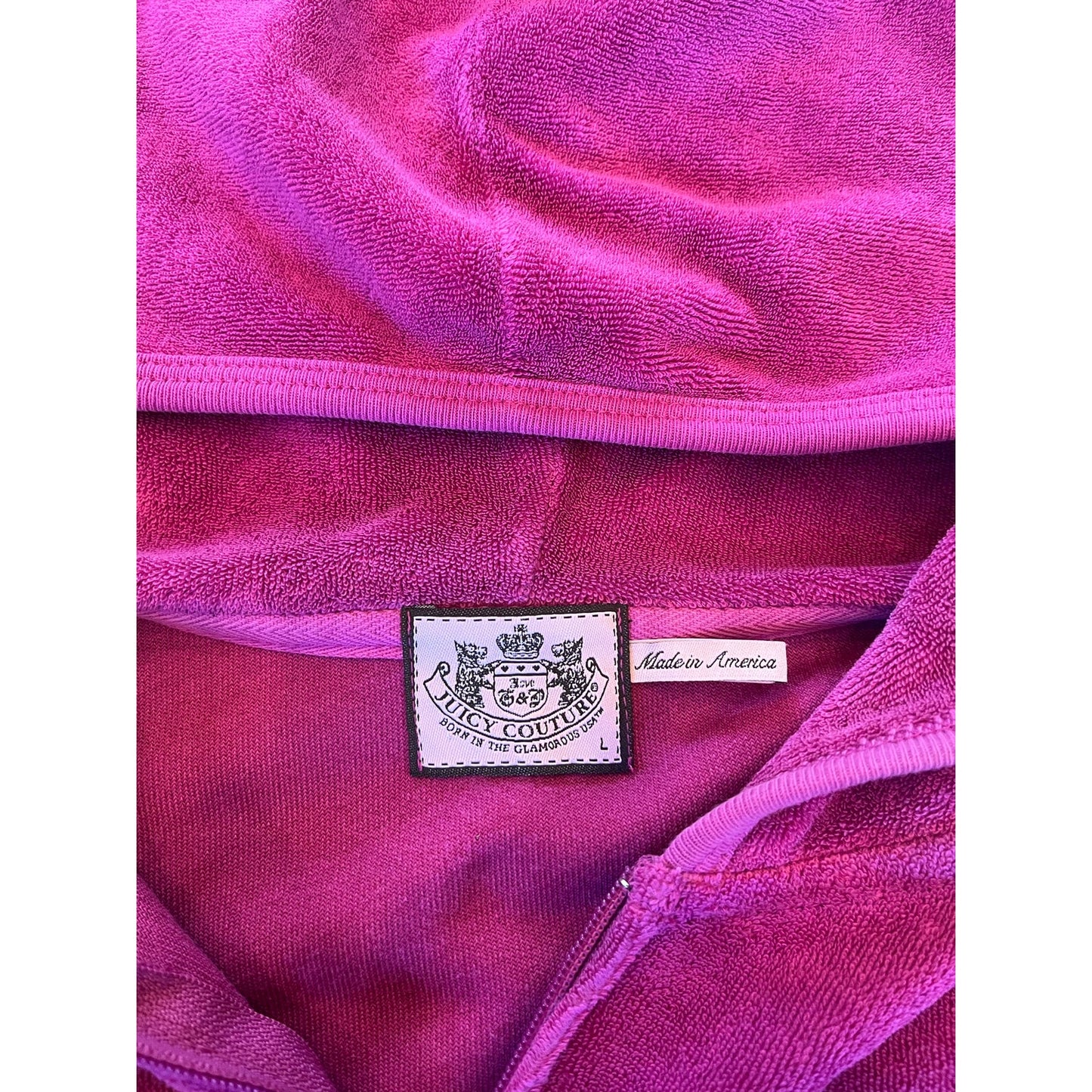 y2k juicy couture terrycloth zip up sz L