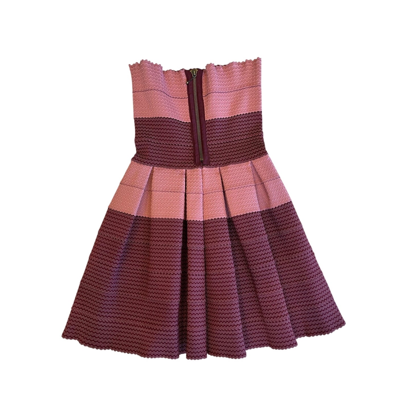 Pleasure Doing Business Strapless Bandage Fit & Flare Dress Pink Purple Sz S