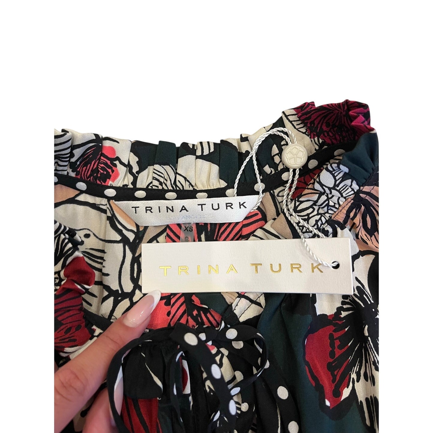 NWT Trina Turk Verbenia Silk Floral Sleeveless Blouse Top XS MSRP $228