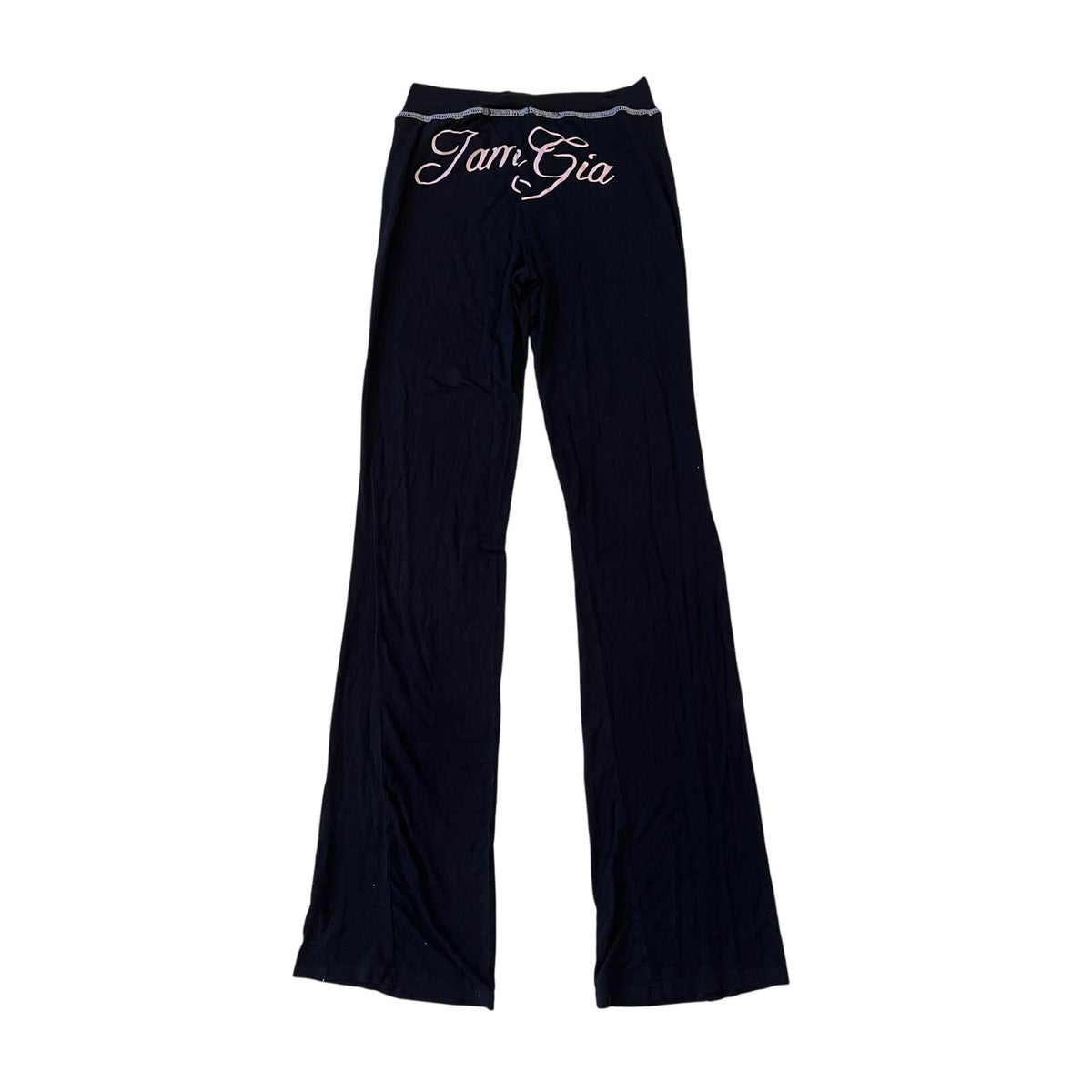 I.AM.GIA Black Pink Logo Low Rise Flare Pants Size XS