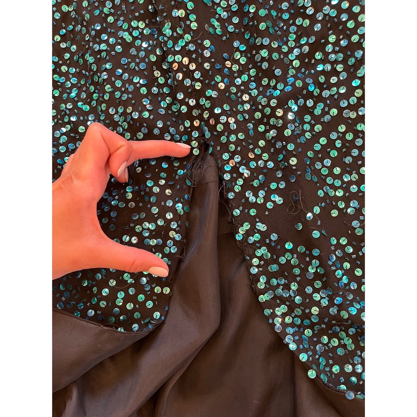 vintage beaded 100% silk dress sz 6