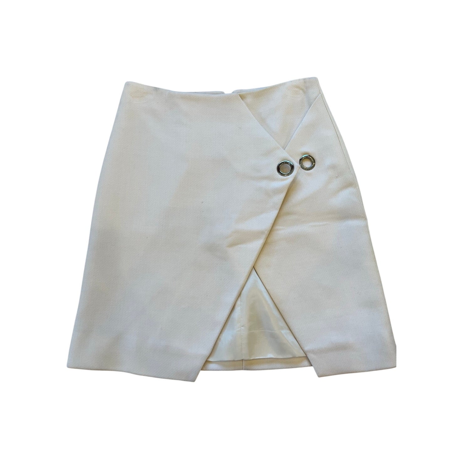 Topshop Cream A-Line Mini Skirt NWT US 4 MSRP $140