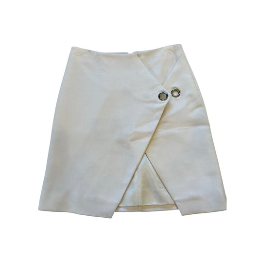 Topshop Cream A-Line Mini Skirt NWT US 4 MSRP $140